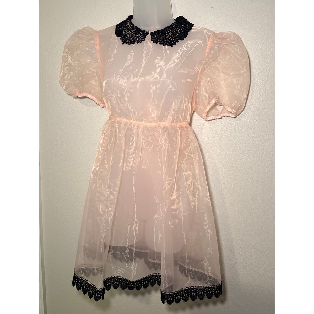 Current Mood Sheer Pink Babydoll Dress - Size S